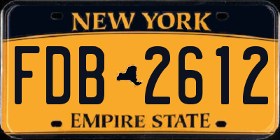 NY license plate FDB2612