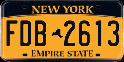 NY license plate FDB2613