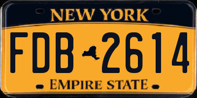 NY license plate FDB2614