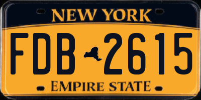 NY license plate FDB2615