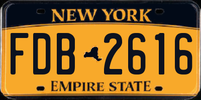 NY license plate FDB2616