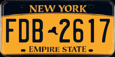 NY license plate FDB2617