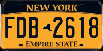 NY license plate FDB2618