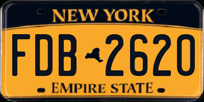 NY license plate FDB2620
