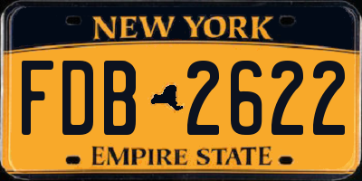 NY license plate FDB2622