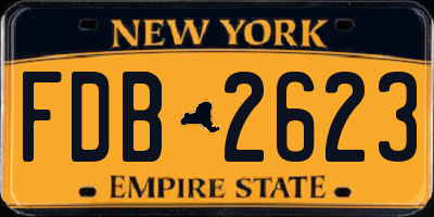 NY license plate FDB2623