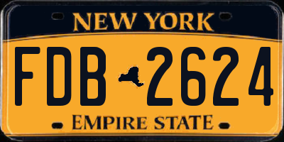 NY license plate FDB2624