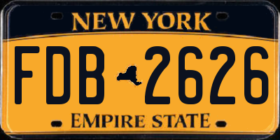NY license plate FDB2626