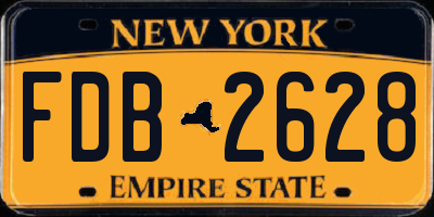 NY license plate FDB2628