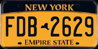 NY license plate FDB2629