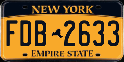 NY license plate FDB2633