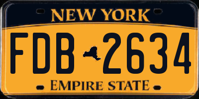 NY license plate FDB2634