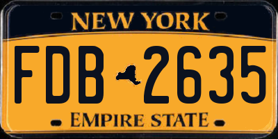 NY license plate FDB2635