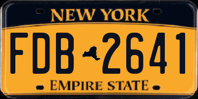 NY license plate FDB2641