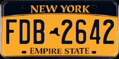 NY license plate FDB2642