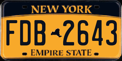 NY license plate FDB2643