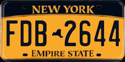 NY license plate FDB2644