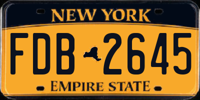 NY license plate FDB2645