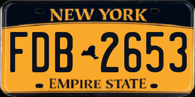 NY license plate FDB2653