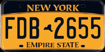 NY license plate FDB2655