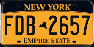 NY license plate FDB2657