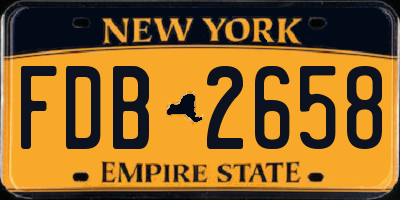 NY license plate FDB2658