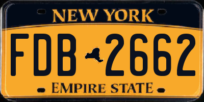 NY license plate FDB2662