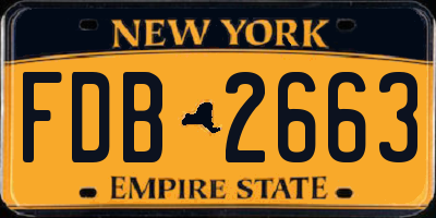 NY license plate FDB2663