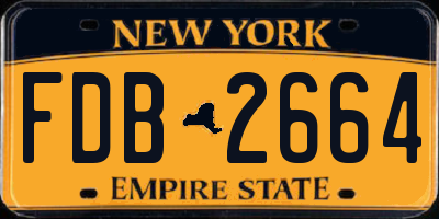 NY license plate FDB2664