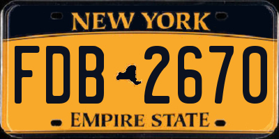 NY license plate FDB2670