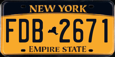 NY license plate FDB2671
