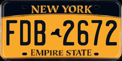 NY license plate FDB2672