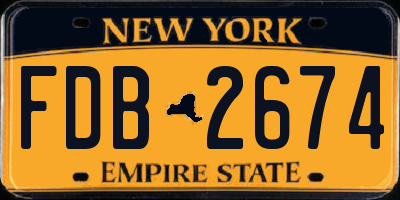 NY license plate FDB2674
