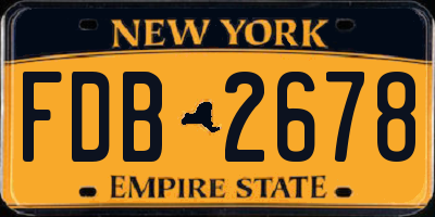 NY license plate FDB2678