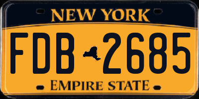 NY license plate FDB2685
