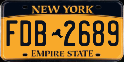 NY license plate FDB2689