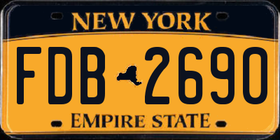 NY license plate FDB2690