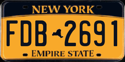 NY license plate FDB2691