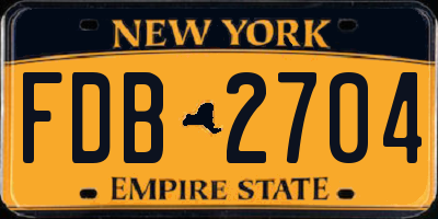 NY license plate FDB2704