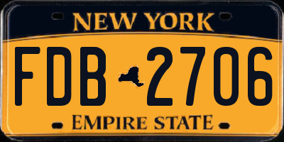 NY license plate FDB2706