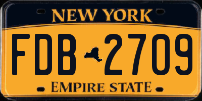 NY license plate FDB2709
