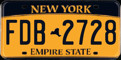 NY license plate FDB2728