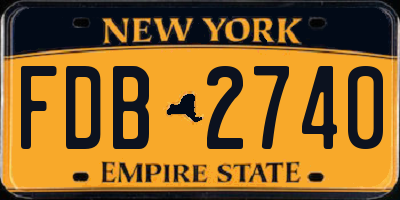 NY license plate FDB2740