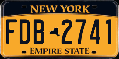 NY license plate FDB2741