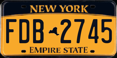 NY license plate FDB2745