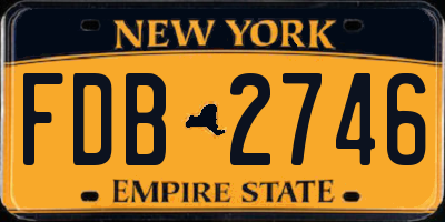 NY license plate FDB2746