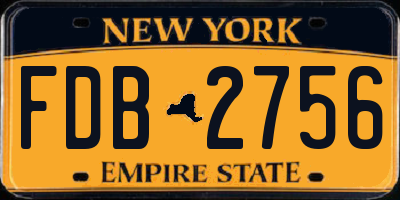 NY license plate FDB2756