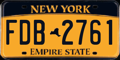 NY license plate FDB2761