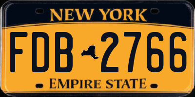 NY license plate FDB2766