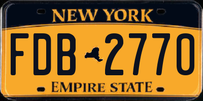 NY license plate FDB2770